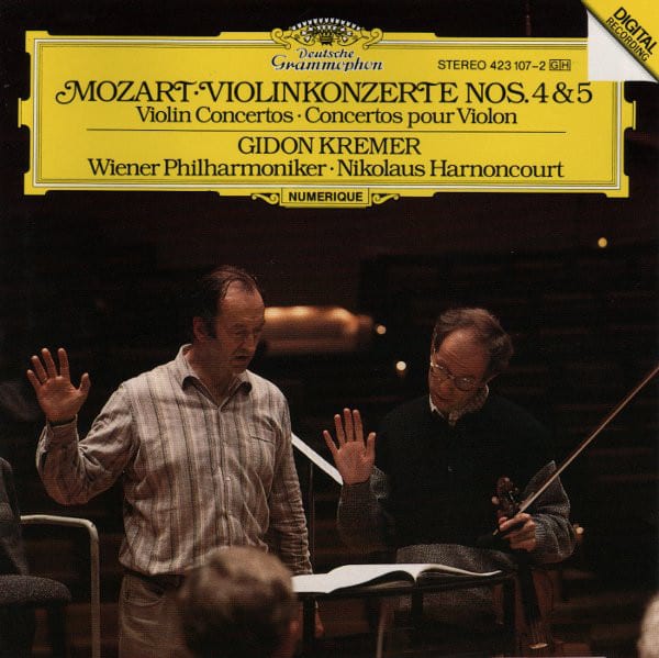 Mozart • Gidon Kremer • Wiener Philharmoniker • Nikolaus Harnoncourt ‎– Violinkonzerte Nos. 4 & 5
